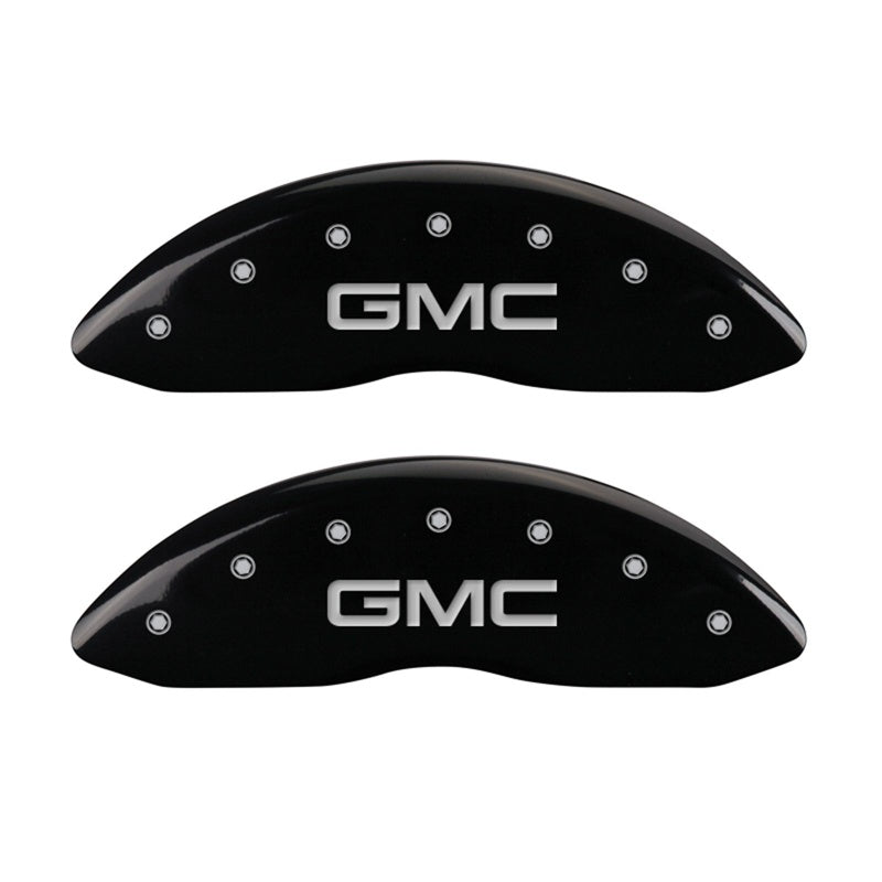 MGP 2 Caliper Covers Engraved Front GMC Black Finish Silver Characters 2008 GMC Canyon - 34213FGMCBK