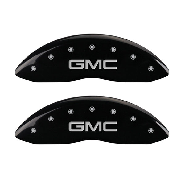MGP 2 Caliper Covers Engraved Front GMC Black Finish Silver Characters 2008 GMC Canyon - 34213FGMCBK