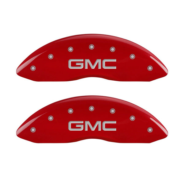 MGP 2 Caliper Covers Engraved Front GMC Red Finish Silver Characters 2008 GMC Canyon - 34213FGMCRD