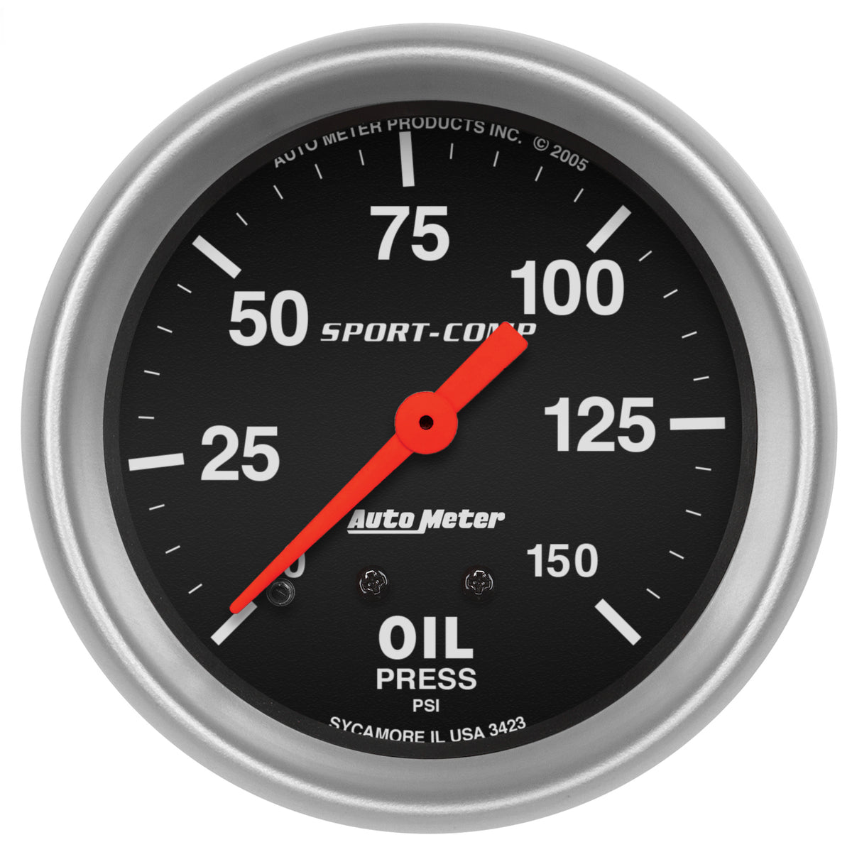 AutoMeter Gauge Oil Pressure 2-5/8in. 150PSI Mechanical Sport-Comp - 3423