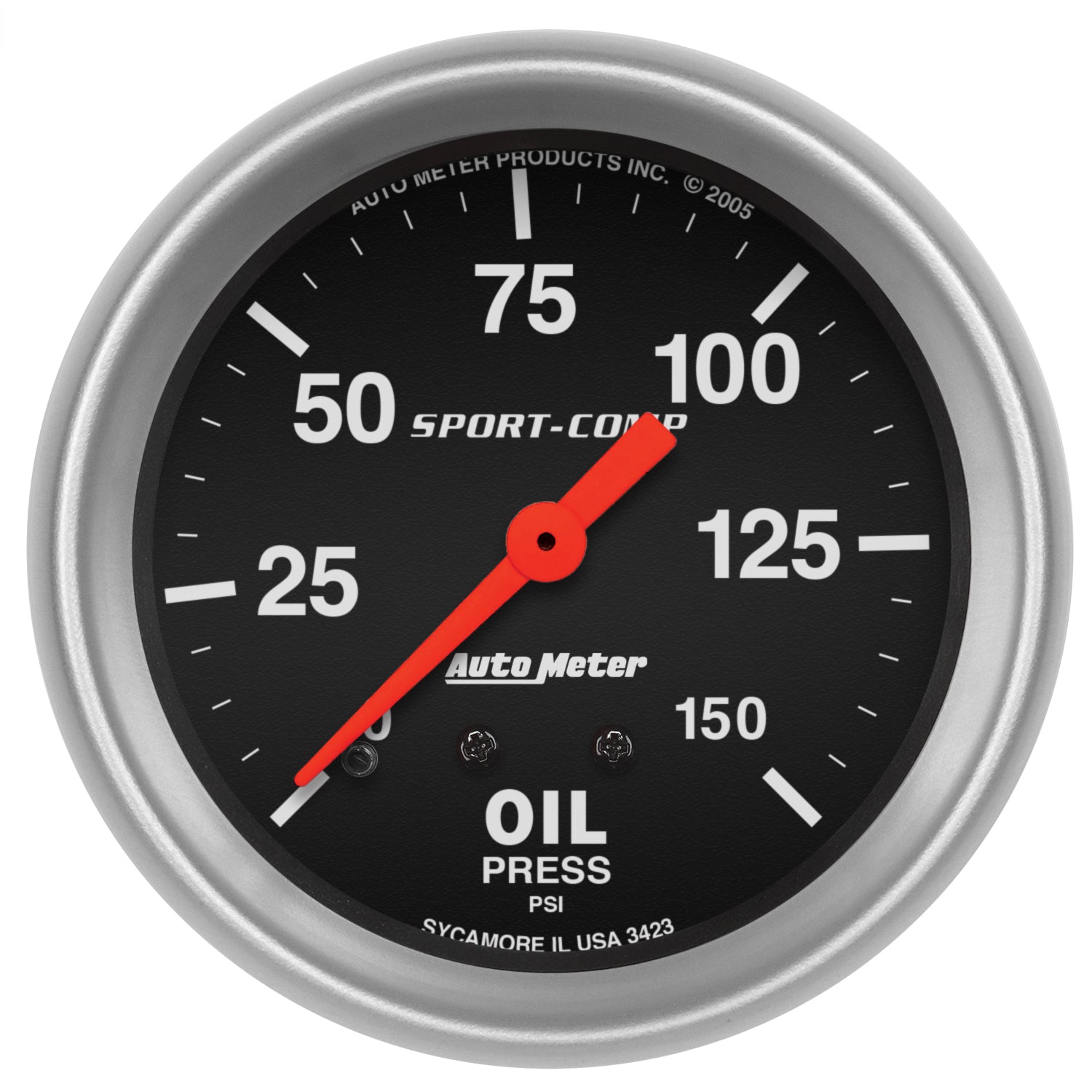 AutoMeter Gauge Oil Pressure 2-5/8in. 150PSI Mechanical Sport-Comp - 3423