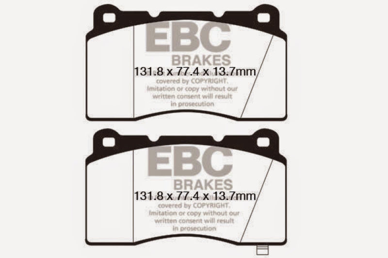 EBC 09+ Hyundai Genesis Coupe 2.0 Turbo (Brembo) Redstuff Front Brake Pads - DP32147C for 2010-2016 Hyundai Genesis Coupe - a