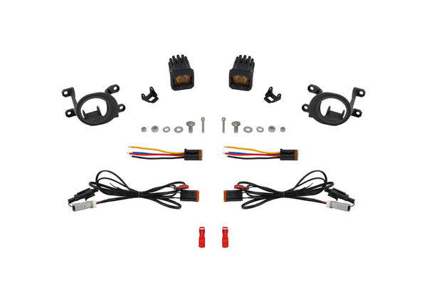 Diode Dynamics 23-24 Toyota GR Corolla SSC1 LED Fog Light Kit - Yellow SAE Fog - DD8290 for 2019-2024 Toyota Corolla - front 