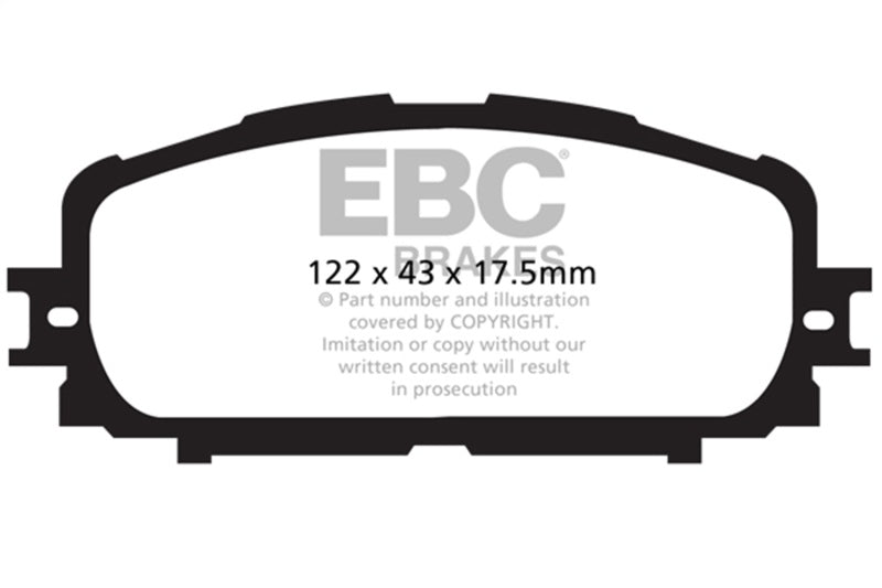 EBC 12+ Toyota Yaris 1.5 Ultimax2 Front Brake Pads - UD1628