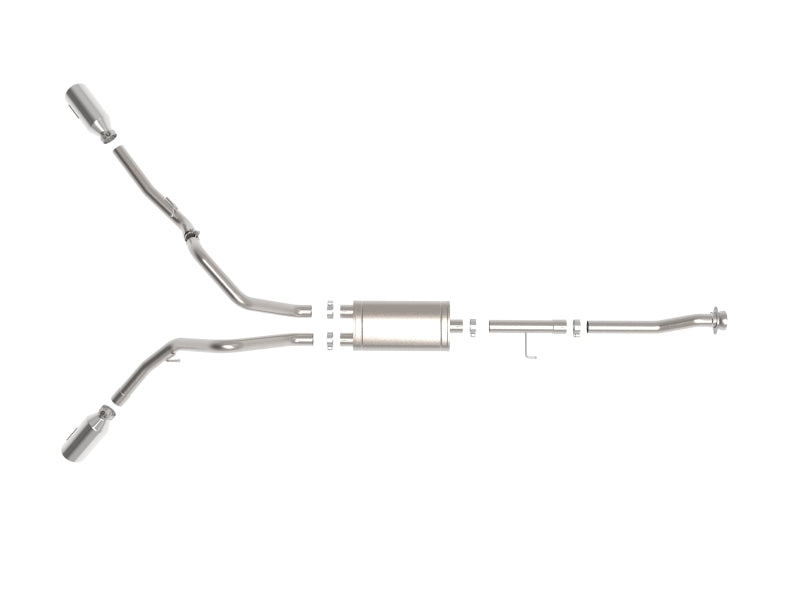 aFe Vulcan 3in 304 SS Cat-Back Exhaust 2021 Ford F-150 V6 2.7L/3.5L (tt)/V8 5.0L w/ Polished Tips - 49-33126-P