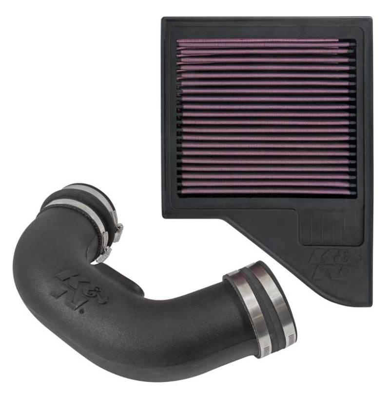 K&N 11-14 Ford Mustang GT 5.0L V8 Performance Intake Kit - 57-2578 for 2011-2014 Ford Mustang - front view