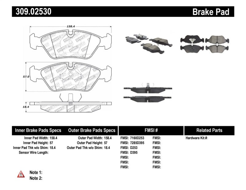 StopTech Performance Brake Pads - 309.02530