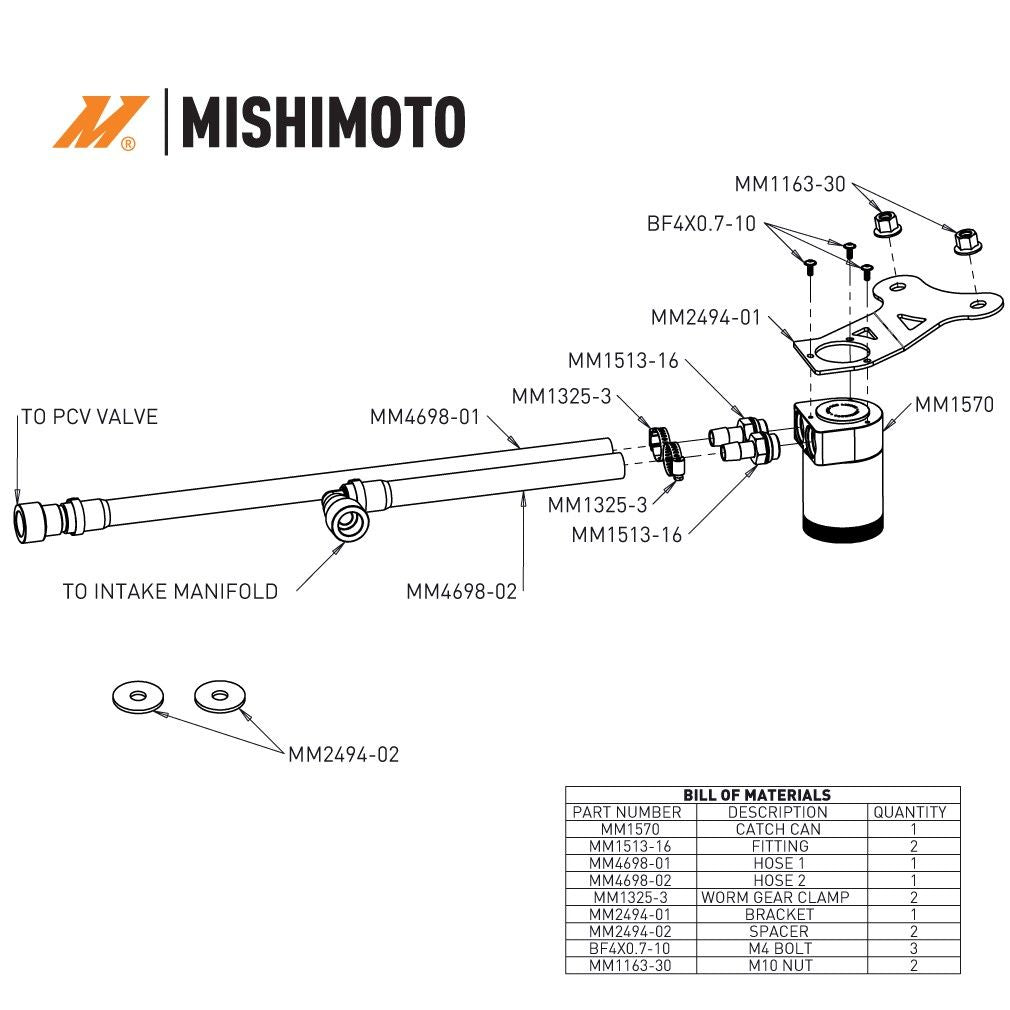 Mishimoto 2024+ Ford Mustang 2.3L EcoBoost Oil Catch Can PCV Side - MMBCC-MUS4-24 for 2024-2026 Ford Mustang - alternate view