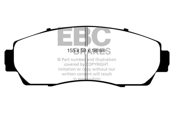 EBC 07-09 Acura RDX 2.3 Turbo Yellowstuff Front Brake Pads - DP41743R for 2007-2023 Honda CR V - front view