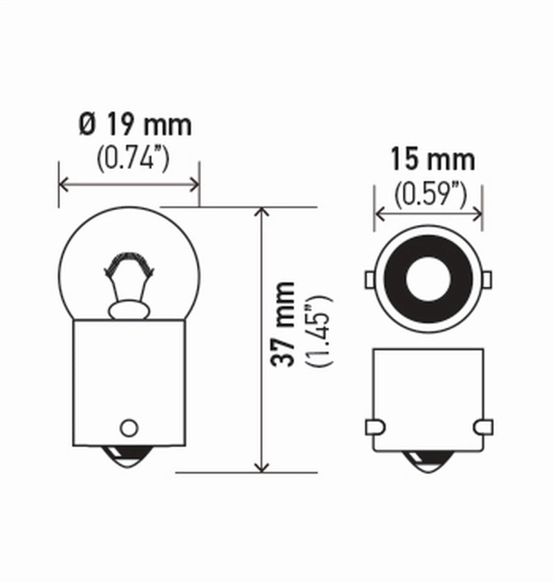 Hella Bulb 5637 24V 10W Ba15S B6 (2) - 5637TB