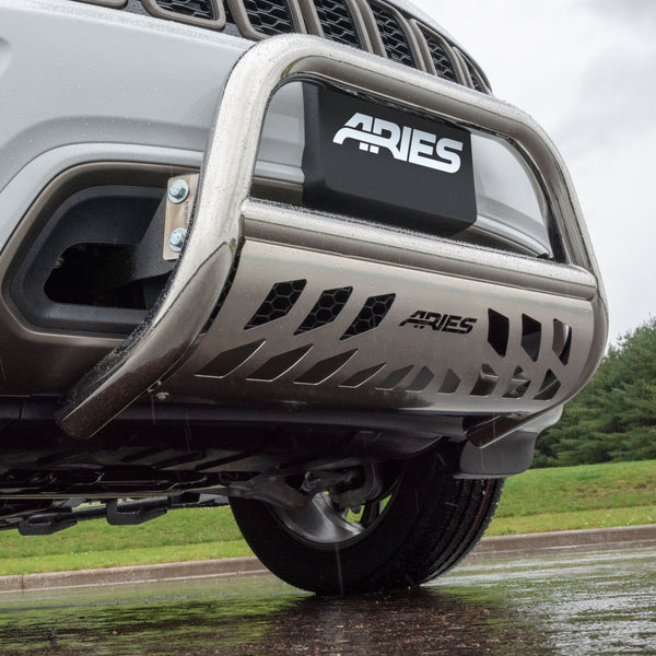 ARIES 35-3006 3-Inch Polished Stainless Steel Bull Bar, No-Drill, Select Ford F-250, F-350 Super Duty