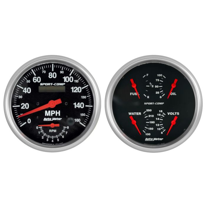 Autometer Sport-Comp Quad & Tach/Speedo 5in. - 2 Pc. - 3505