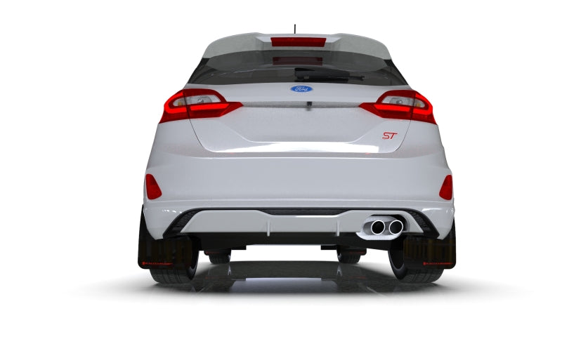 Rally Armor 18-23 Ford Fiesta ST MK8 Black UR Mud Flap w/Red Logo - MF60-UR-BLK/RD
