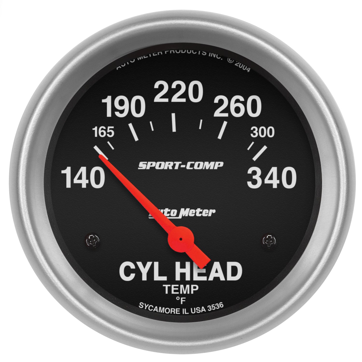 AutoMeter Gauge Cylinder Head Temp 2-5/8in. 140-340 Deg. F Electric Sport-Comp - 3536