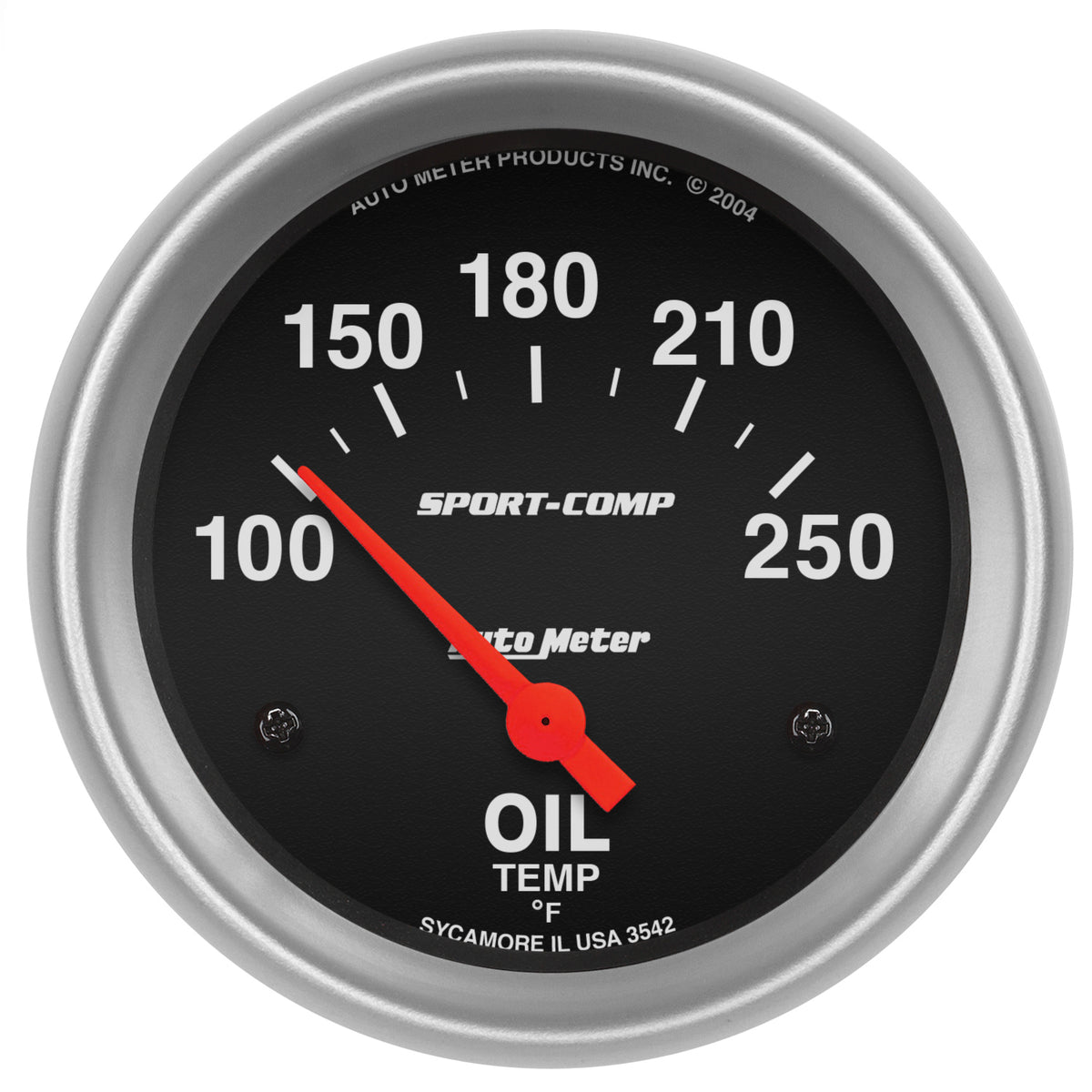 AutoMeter Gauge Oil Temp 2-5/8in. 100-250 Deg. F Electric Sport-Comp - 3542