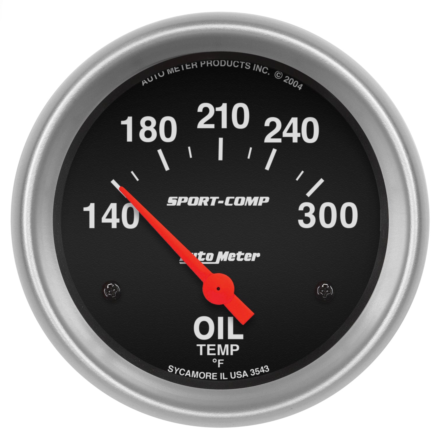 Autometer Sport-Comp 2 5/8in 140-300 Deg F Short Sweep Electronic Oil Temperature Gauge - 3543