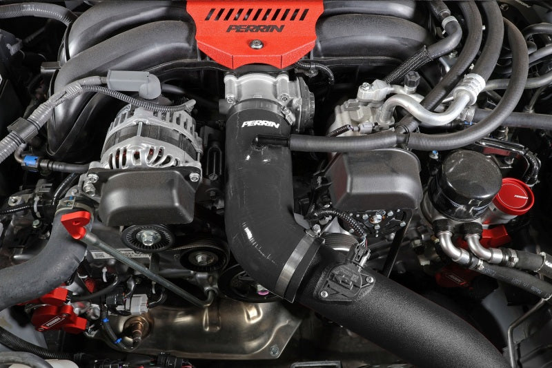 Perrin 22+ Subaru BRZ/Toyota GR86 Silicone Inlet Hose (3in. ID / SS Wire) - Black - PSP-INT-432BK