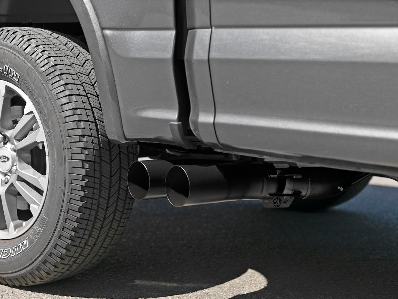 aFe Rebel DPF-Back 409 SS Exhaust System w/Dual Black Tips 18-19 Ford F-150 V6 3.0L (td) - 49-43108-B