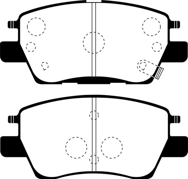 EBC 2016+ Chevrolet Cruze 1.4L Turbo (10.9in Front Rotor) Ultimax2 Front Brake Pads - UD1844 for 2017-2023 Chevrolet Bolt EV