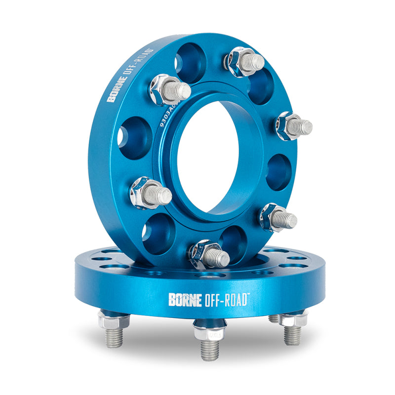 Clearance - Borne Off-Road Wheel Spacers - 6x139.7 - 93.1 - 25mm - M12 - Blue