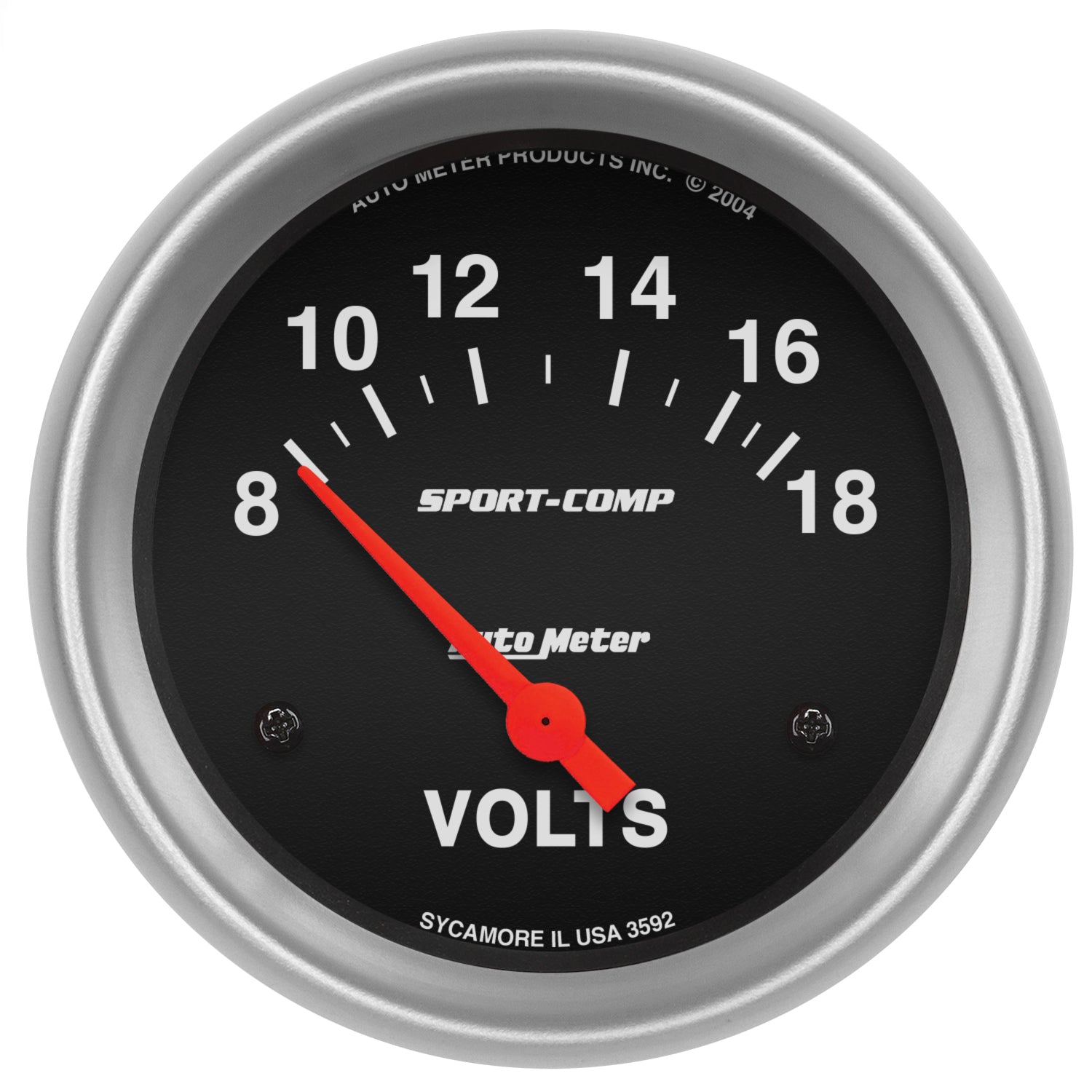 Autometer Sport-Comp 2 5/8in 8-18 Volt Short Sweep Electric Voltmeter Gauge - 3592