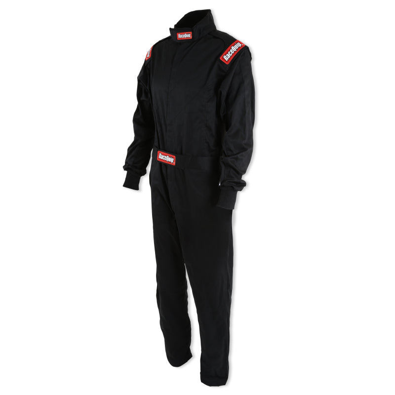 RaceQuip Black Chevron-1 Suit - SFI-1 Small - 130902RQP