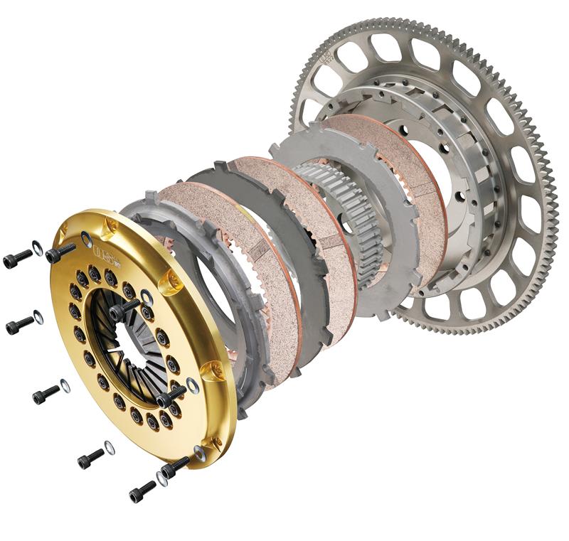 OS Giken Mazda RX8 13B-MSP R Series Dampened Twin Plate w/Floating Center Hub - Req. MZ121-BH60M - MZ101-BH6 - angle view
