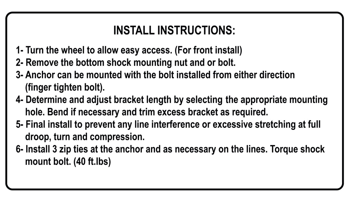Teraflex Brake Line Anchor Kit W/ 5 Mountingholes