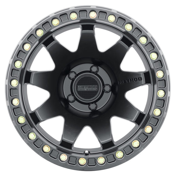 Method MR108 17x9 -44mm Offset 5x5 71.5mm CB Matte Black w/BH-H24125-38 Wheel - MR10879050544B by Method Wheels - front view