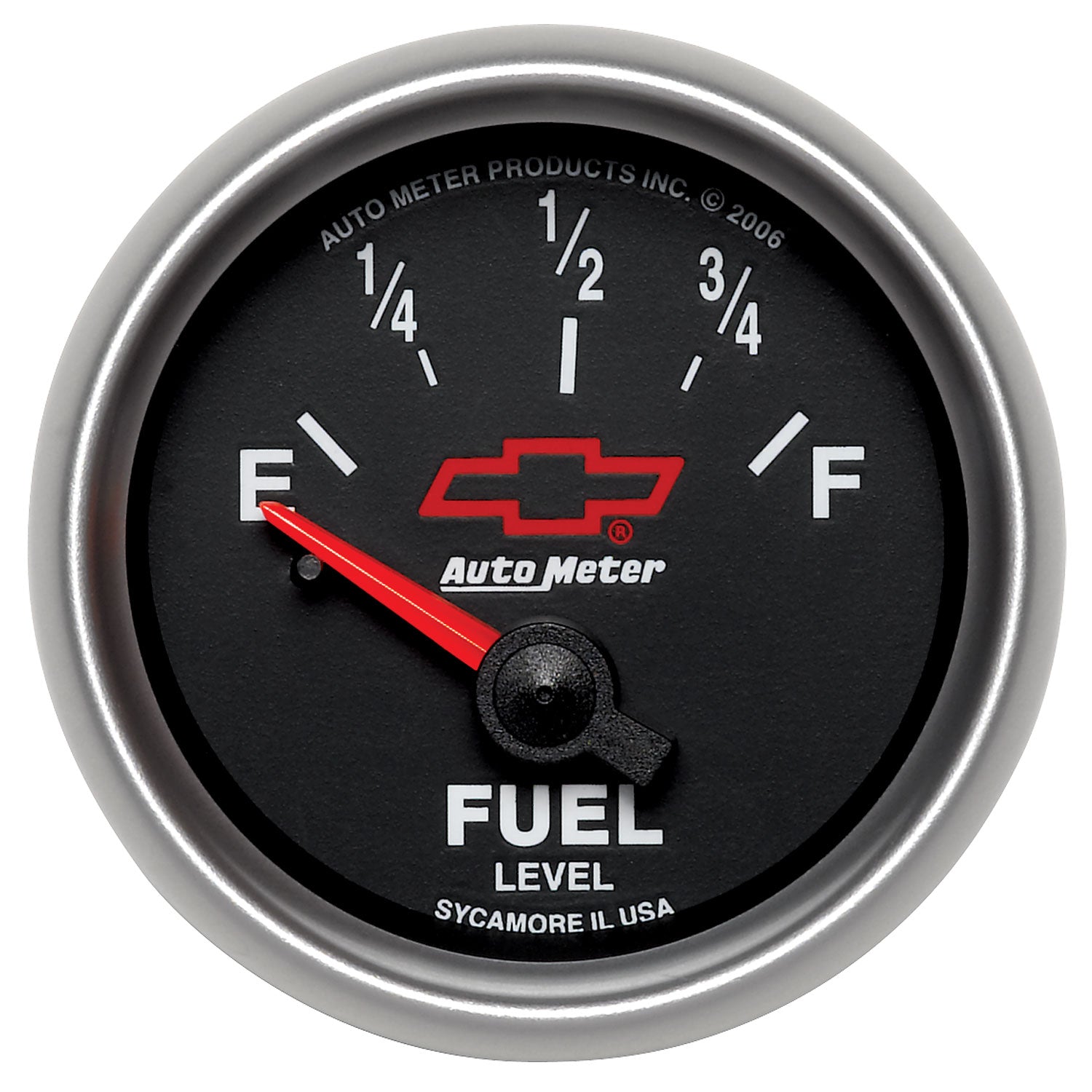 Autometer GM Bowtie Black 2-1/16 Fuel Level, 0-90 , Air-Core 8-18V - 3613-00406