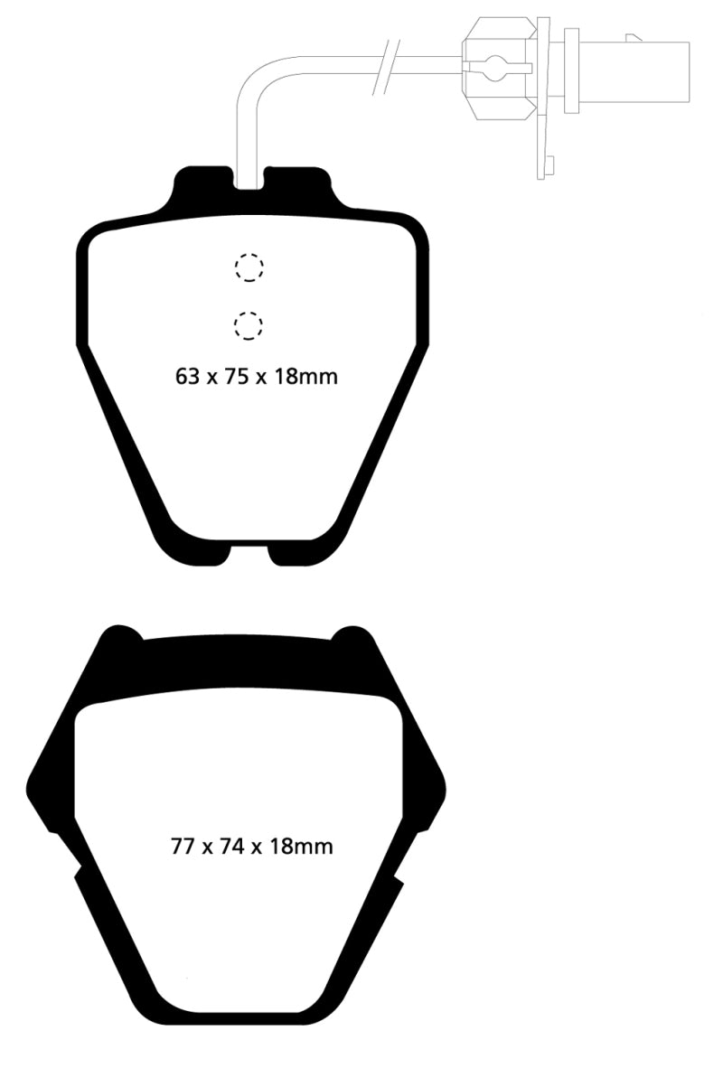 EBC 99-01 Audi A6 Quattro 2.7 Twin Turbo Sedan (8 Pad Set) Ultimax2 Front Brake Pads - UD839
