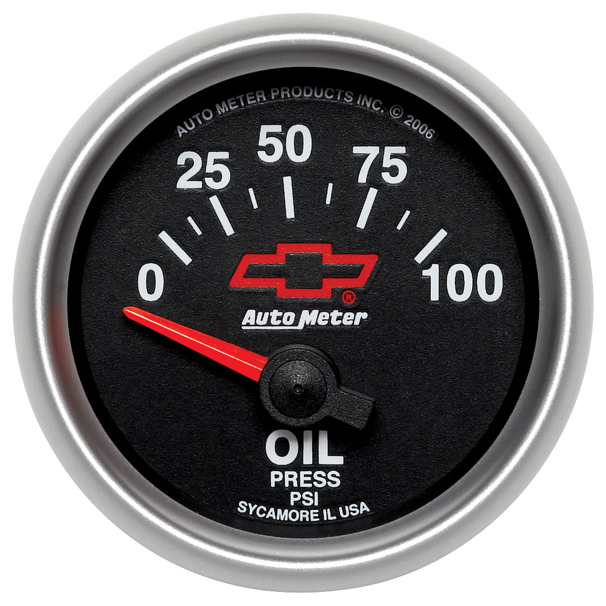 Autometer Oil Pressure 2-1/16, 0-100 PSI - Red Bowtie - 3627-00406