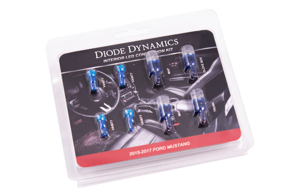 Diode Dynamics Mustang Interior Light Kit 15-17 Mustang Stage 1 - Blue - DD0221 for 2015-2017 Ford Mustang - front view