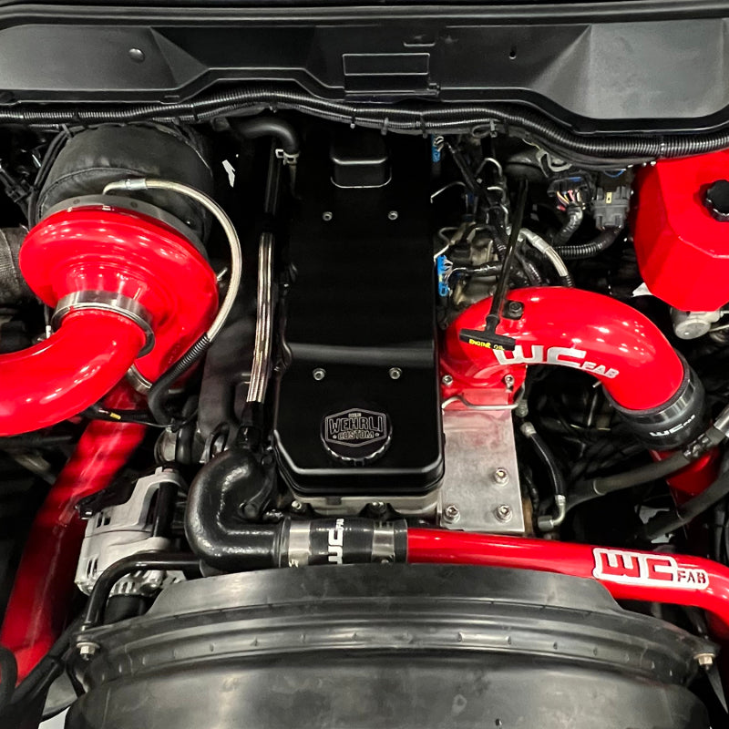 Wehrli 06-18 Cummins 5.9L/6.7L WCFab X D&J Precision Billet Valve Cover - WCFab Red - WCF100366-RED
