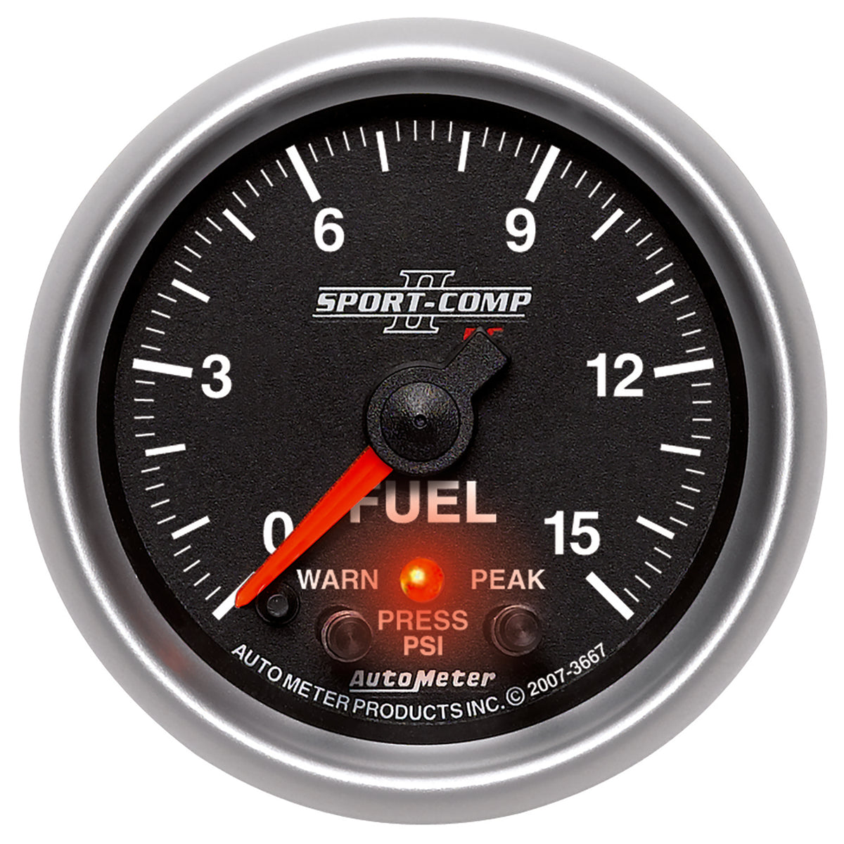 Autometer Sport-Comp II 2-1/16in 0-15 PSI Fuel Pressure Gauge - 3667