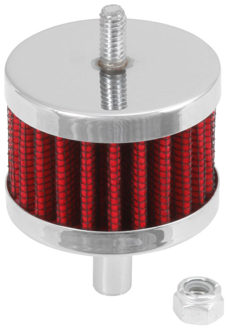 K&N Steel Base Crankcase Vent Filter 3/8in OD Tube  2in OD 1-1/2in Height - 62-1090 by K&N Engineering - front view