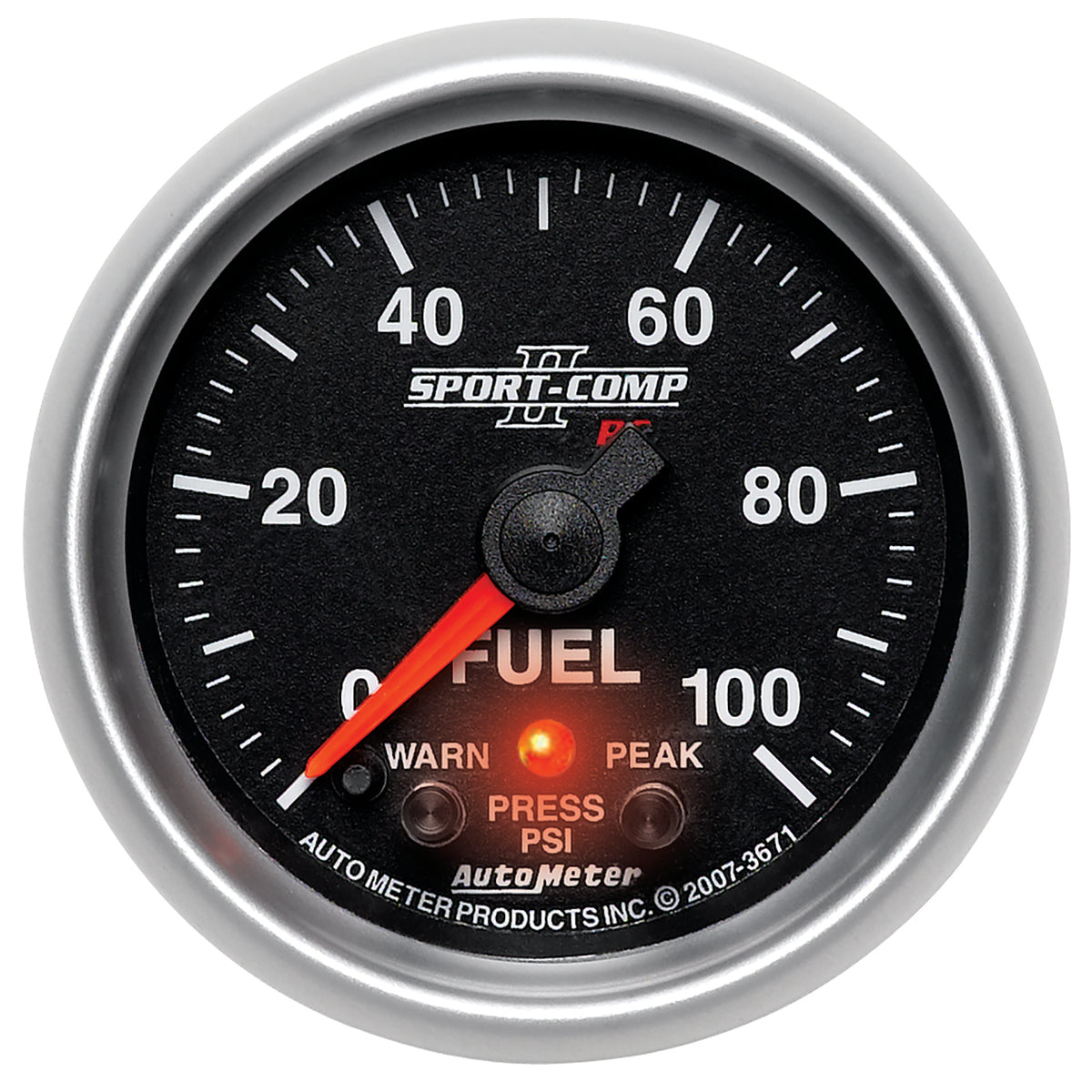 Autometer Sport-Comp II 52mm 0-100 PSI Fuel Pressure Gauge - 3671