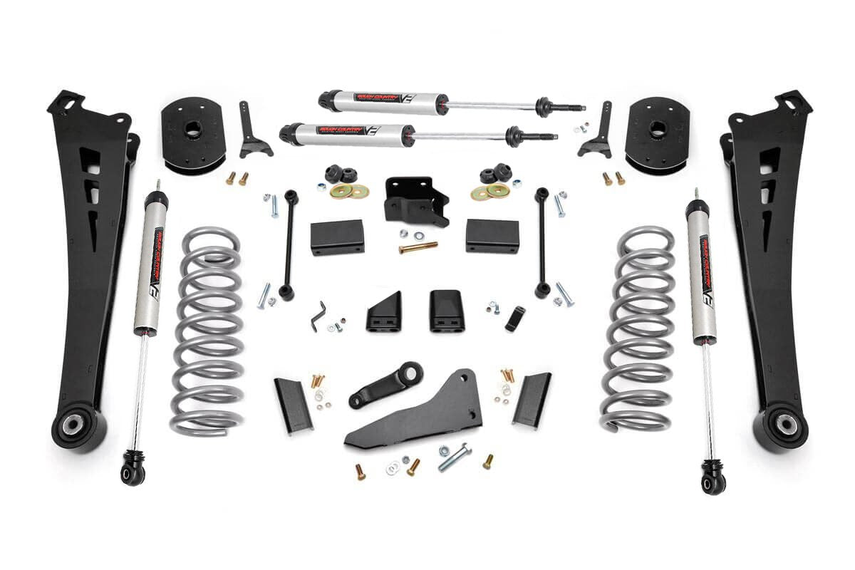 Rough Country - 5 Inch Lift Kit - FR Gas Coil - Radius Arms - V2 - Ram 2500 4WD (2014-2018) - 37370 by Rough Country - angle 