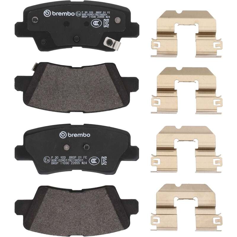 Brembo OE 21-22 Hyundai Accent/19-24 Nexo/2016 Sonata/2019 Sonata PRIME Low-Met Brake Pad - Rear - P30103