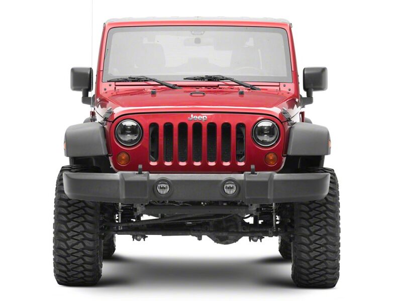 Raxiom 07-18 Jeep Wrangler JK Axial Series DB2 LED Headlights- Black Housing- Clear Lens - J181075 - close-up view 2