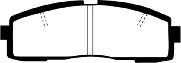 EBC 86-92 Toyota Supra 2.8 Ultimax2 Rear Brake Pads - UD337 for 1986-1992 Toyota Supra - angle view