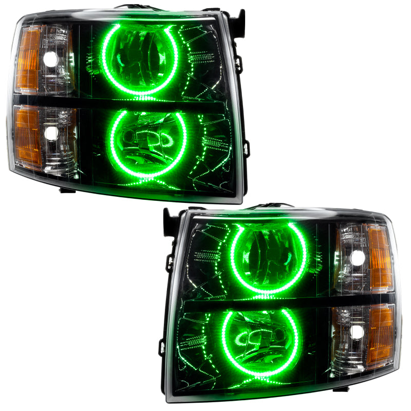 Oracle Lighting 07-13 Chevrolet Silverado Assembled Halo Headlights Round Style -Green SEE WARRANTY - 7105-004