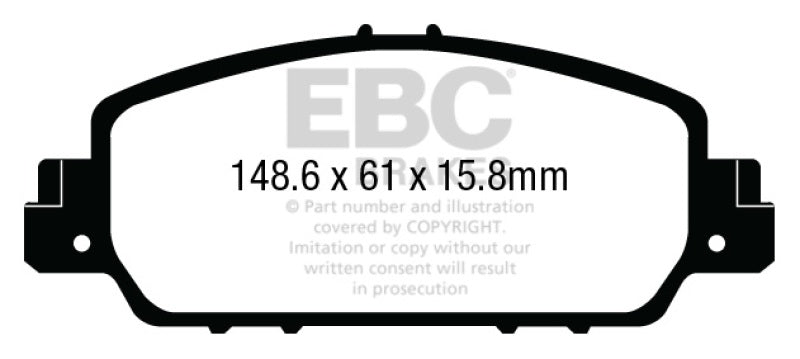 EBC 13+ Honda Accord Coupe 2.4 EX Yellowstuff Front Brake Pads - DP43014R