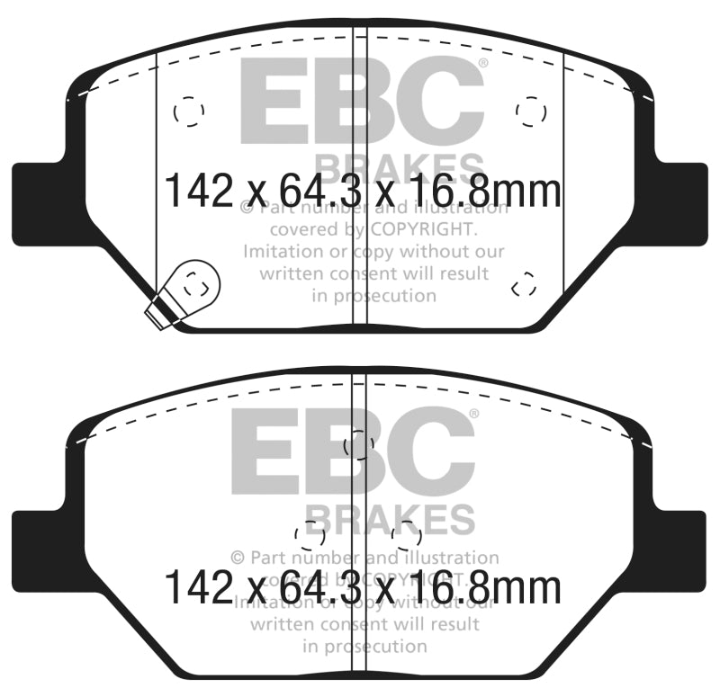 EBC 2018+ Chevrolet Equinox 1.5L Turbo (J17) Yellowstuff Front Brake Pads - DP43065R