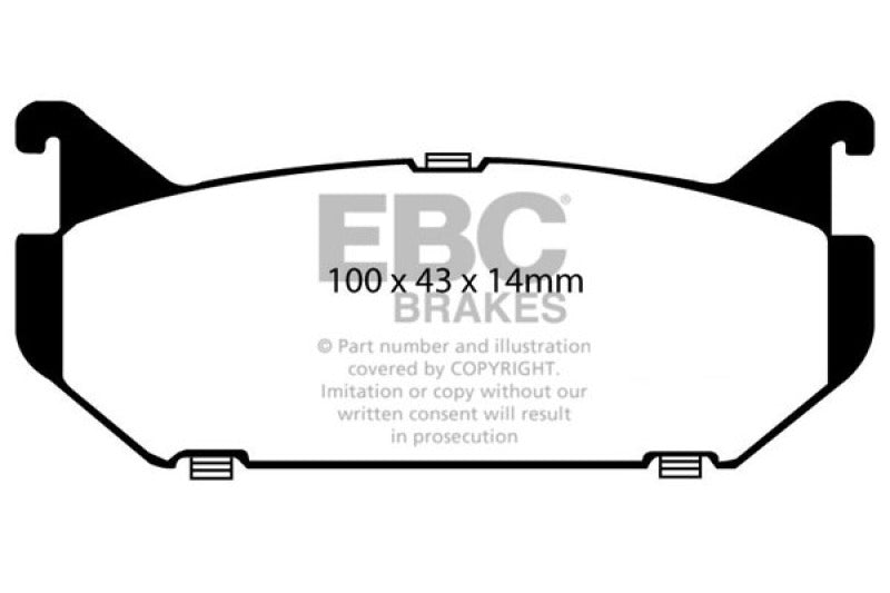 EBC 93-97 Ford Probe 2.0 16v Ultimax2 Rear Brake Pads - UD584
