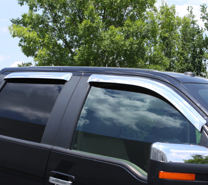 AVS 15-18 Chevy Silverado 2500 Crew Cab Ventvisor Front &amp; Rear Window Deflectors 4pc - Chrome - 684536