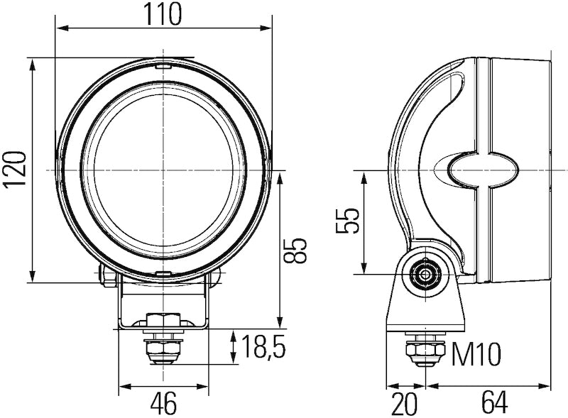 Hella Work Lamp Na 0Gr Md1224 Lt Mb3 1Gm - 996136311