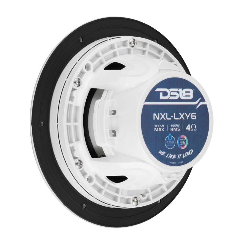 DS18 6.5in 2-Way 150 Watts RMS 4ohm Digital LED Lights Bullet Tweeter White - NXL-LXY6/WH - close-up view