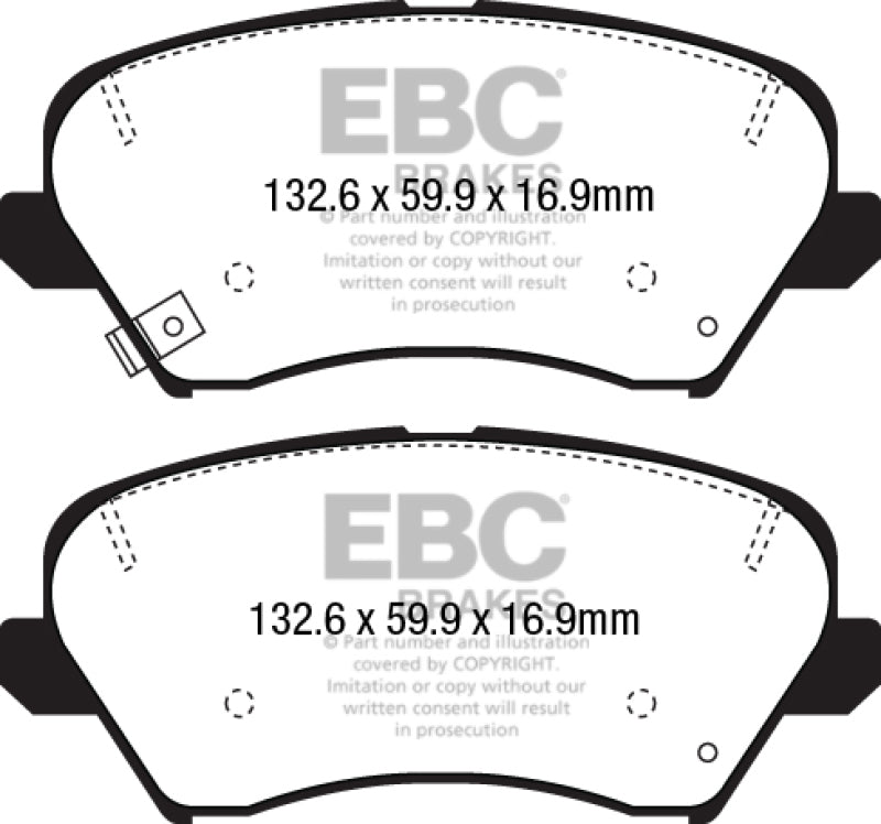 EBC 2017 Hyundai Elantra GT 2.0L Yellowstuff Front Brake Pads - DP42232R