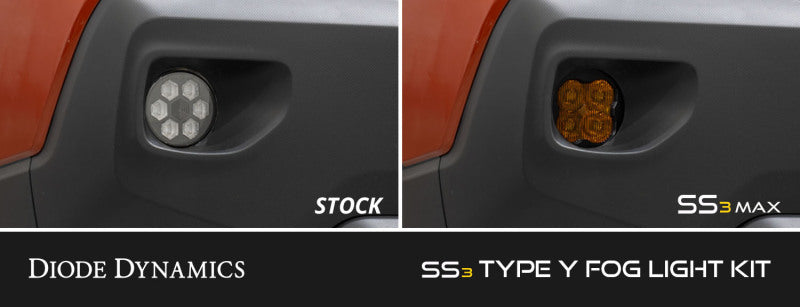 Diode Dynamics 22-24 Subaru Forester/Crosstrek  SS3 Type Y Yelow Max Fog Light Bracket Kit - DD7993